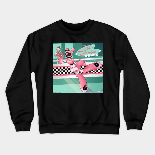 Rosie's Rock And Rollerskate Diner Crewneck Sweatshirt by Galaxxi